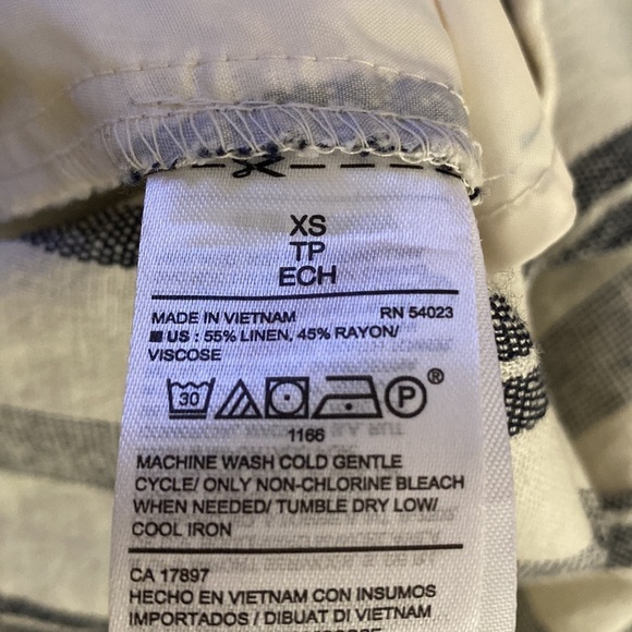 Striped Linen Cropped Pants XS - Picture 8 of 8